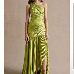 Mac Duggal One-Shoulder Chartreuse Dress